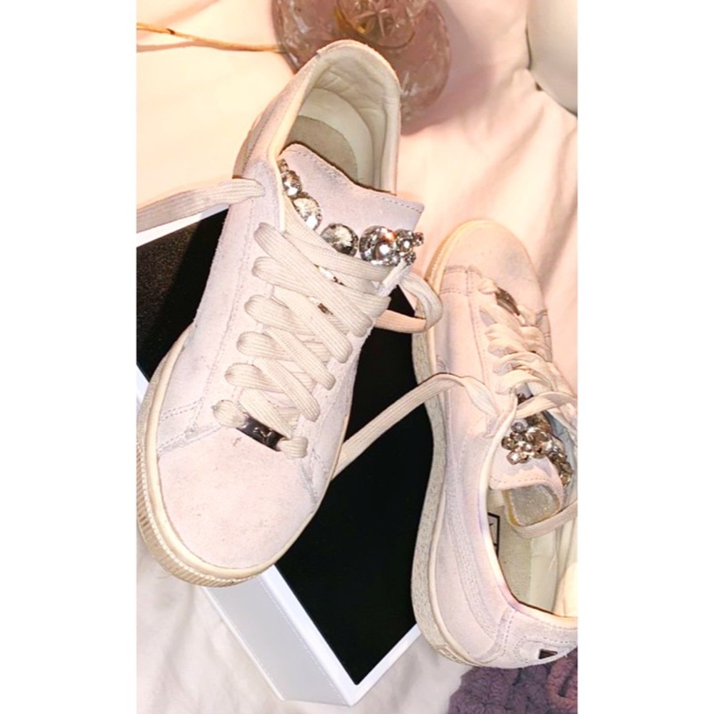Puma Women's Sneakers in Cream with Jewel Accents